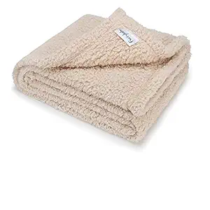 Furrybaby Fluffy Fleece Dog Blanket, Soft and Warm Pet Throw for Dogs & Cats (Large 40X47'', Beige)