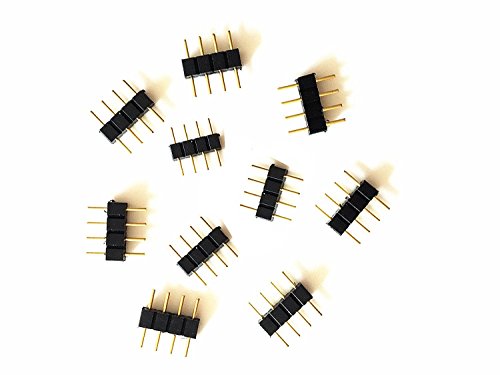 10x RGB 5050 Schnellverbinder 10mm Breit 4 polig Verbindungskabel Anschlusskabel LED Stripe Verbinder Adapter für SMD 5050 RGB LED Streifen zu RGB 3528 2835 LED Streifen, zu DC Stromversorgung, zu LED Controller-17cm, Ohne Löten - 4