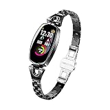 Tonsee Mode Fitness Armband Uhr Mit Pulsmesser für H8 Band Unisex Fitness Trackers Wasserdicht Farbbildschirm Smart Echtzeit Herzfrequenz Blutdruck Schlafüberwachung Laufsport Schrittzähler (Schwarz)