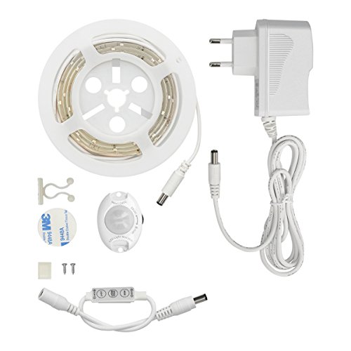 kwmobile LED Bettlicht mit Bewegungssensor – LED-Streifen 1,2m Länge – dimmbar – Helligkeitssensor – Sicherheit im Dunkeln – 36 LEDs – warmweiß - 4