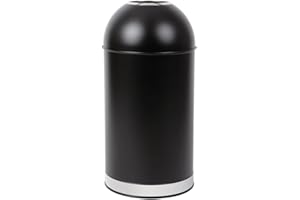 Bolero CW954 40L schwarzer Abfalleimer aus Stahl mit offenem Deckel