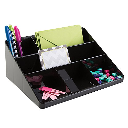 mDesign Schreibtisch Organizer- für mehr Ordnung im Büro von Kugelschreibern, Textmarkern, Klebeband etc. - Farbe: Schwarz