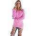 Loveso-Damen Outwear Frauen sportlich Solid Color Langarm Polyester Spandex Fleece Pullover Pullover Bluse (EU (Größe) :34, Hot Pink)