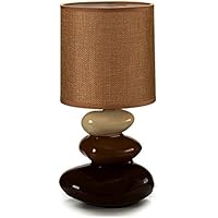 Abat Jour Moderna Da Comodino Sassi Ceramica Bianco Grigio