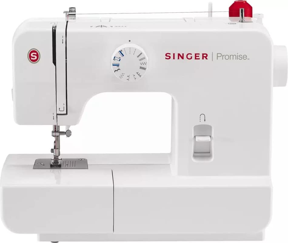 Singer Promise 1408 Automatic Zig-Zag Electric Sewing Machine, 8 Built-in Stitches, 24 Stitches Functions (White) Metal Frame