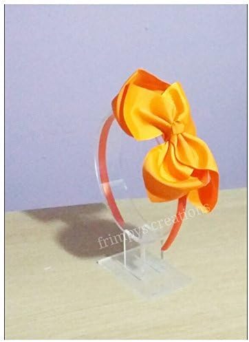 5inch Grosgrain Ribbon School Hair Bow Clips Baby Toddler Big Girls Lady Alice Hair Band Grip Assorted Colors Orange