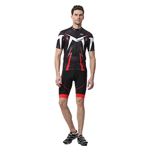 Radtrikot Skysper Outdoor Sports Fahrradbekleidung Set Männer Kurzarm Radfahren Jersey + Radfahren Latzhose Shorts - 3