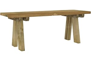 vidaXL Banco de Jardín Mueble Patio Exterior en Aire Libre para Familiares Entretenimiento Diversión Madera Maciza de Pino Impregnada