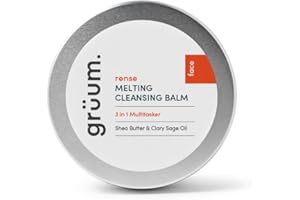 grüum 3-in-1 Melting Cleansing Balm 100ml – Makeup Remover Balm & Face Cleanser for Women – Cleansing Butter with Skin-Loving Shea Butter, Coconut Oil, Clary Sage & Eucalyptus – Vegan & Plastic-Free