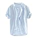 Produktbild Luckycat Leinenhemd Herren Henley Shirt Herren Freizeithemden Herren Kurzarm & Langarm Hemd Herren Leinen Shirt Herren Leinenhemd Kurze Ärmel körperbetont leicht tailliert 100% Leinen