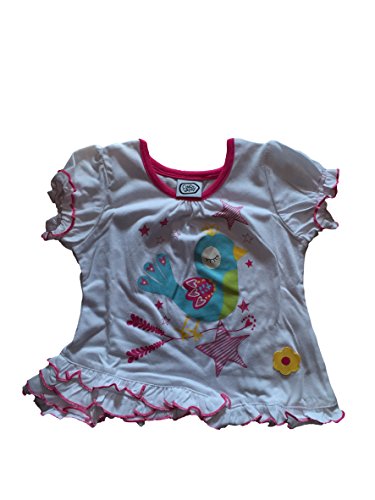 GIRLS BIRD FRILL TSHIRT WHITE 18 24 M BUY 2 GET 3RD FREE