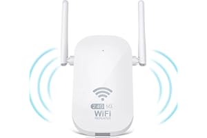 KURUI WLAN Verstärker WLAN Repeater 1200Mbit/s, Dualband 5GHz & 2.4GHz WLAN - Verstärker mit LAN Port, Internet Verstärker Kompatibel Allen WLAN Geräten, E-K-4ZA