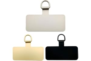 PSOWQ Handy Lanyard Pads,Telefon Halteband Patch, Metall Handy Lanyard Pads Robust Handy Tether Table Telefon Lasche für Handy Ersatzteil(Schwarz, Gold, Silber, 3 Stück)