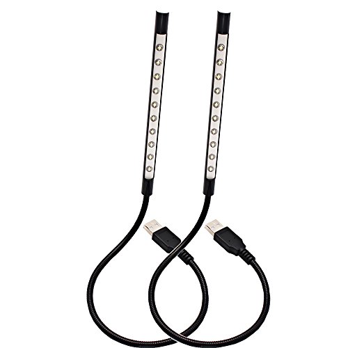 Preisvergleich Produktbild 2 Pack LED Leselampe Buchlampe, Lifebee USB Tragbar flexibel Weiß Lampe mit Berührungsempfindlicher Schalter für PC Notebook[Energieklasse A+]