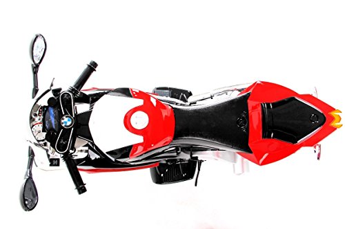 BMW S 1000 RR Original Lizensiert Motorrad für Kinder, EVA räder, Metallrahmen, Zündschlüssel, 2x Motor, 12 V Batterie, abnehmbare Hilfsräder
