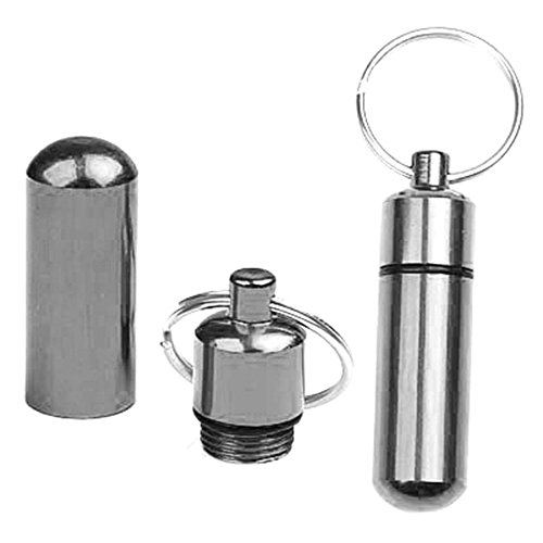 Preisvergleich Produktbild Schlüsselbund Schlüsselbund Geheimnis Geld Bargeld Stash Pillendose Medizin Kapselhalter Flasche Silber