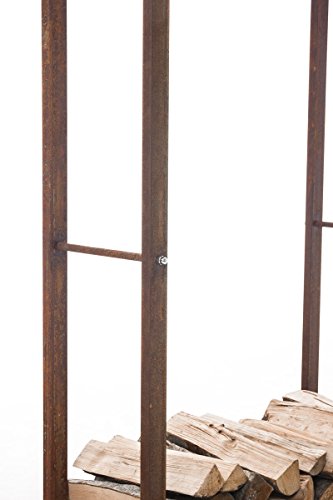 CLP Exklusiver Kaminholzständer KERI V2 aus Metall, B-Ware, bis zu 8 Größen und 2 Farben wählbar rost, 40 x 25 x 100 cm - 7