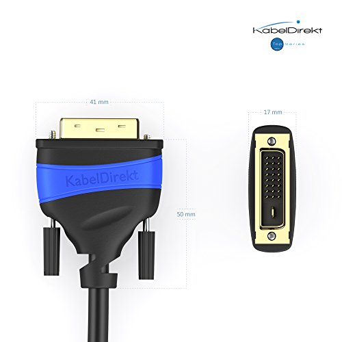KabelDirekt 10m Dual Link DVI 24+1 Kabel (Full HD 1080p 3D) – TOP Series - 3