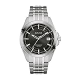 Bulova Precisionist 96B252 - Herren Designer-Armbanduhr - Edelstahl mit schwarzem Zifferblatt