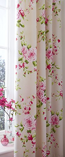 Catherine Lansfield Canterbury Pencil Pleat curtains, 66x72In - Red