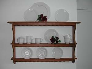 Wandregal aus Eiche, Tellerregal - Küchenregal: Amazon.de: Küche & Haushalt