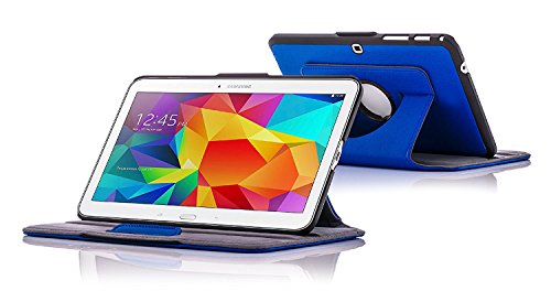 ForeFront Cases® Neue Leder Drehbar Hülle / Tasche / Case / Cover für Samsung Galaxy Tab 4 10.1 T530 – Rundum-Geräteschutz und intelligente Auto-Sleep-Wake-Funktion mit 3-JAHRES-GARANTIE VON FOREFRONT CASES – inkl. Eingabestift und Displayschutz - 5