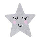 Fácil de limpiar Sass & Belle Dulces Sueños - Alfombra, diseño estrella, color gris