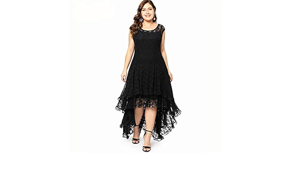 plus dip hem layered floral lace dress
