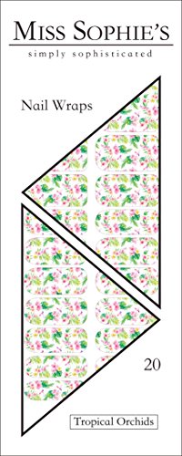 Miss Sophie’s exklusive Premium Nagelfolien Tropical Orchids: 20 ultra-dünne selbstklebende langanhaltende Nail Wraps - 2