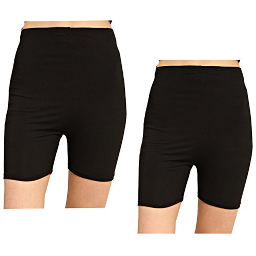 Liang Rou Maternity Ultra Thin Stretch Adjust Waistband Short Leggings Plain Color Black 2-Pack