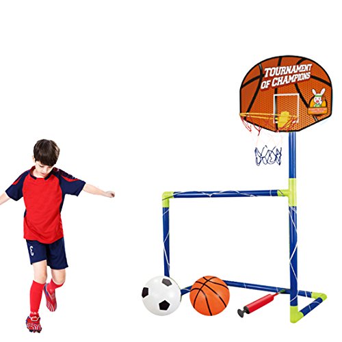 TENGER 120 cm Duradera Porterías Plegable Portería de Fútbol Net + Canasta de Baloncesto Tarjeta Bueno para Todos los Grupos de Edad Indoor/Outdoor de Entrenamiento o Team de Parte