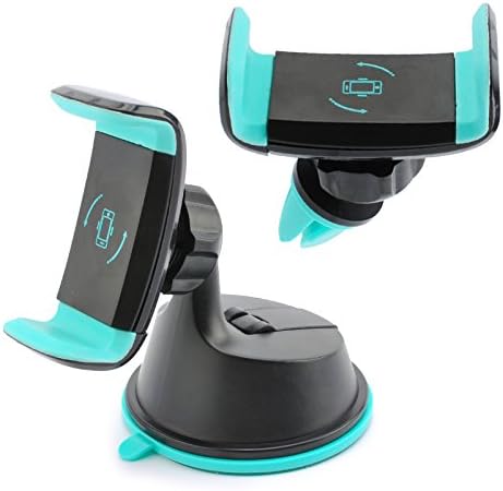 K.O.W Phone Holder 2 in 1 Air Vent Windscreen 360 Degree Car Holder Car Mount Cradle for iPhone X/ 8 / 7 / 7 Plus / 6 / 6s, Samsung, LG, Pixel, HTC, Motorola, Sony, Nokia and Other Smartphones (Black)