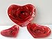 Produktbild Herzform Glas Gerichte, Set von 3 Glas Gerichte mit Rot Roses gedruckt auf Teller in Herz-Form, Servieren Gerichten, Münzrillen und vieles mehr von '®