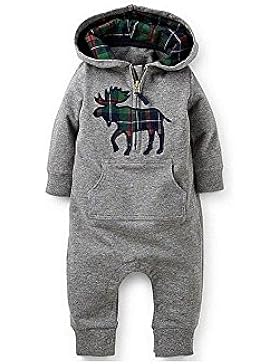 DS (Gr. 68 - 86) HÜBSCHER OVERALL STRAMPLER *GRAU - GR. 74* EINTEILER SPIELANZUG BABY TEDDY BÄR HIRSCH WARM HERBST...