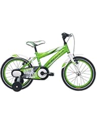 Bicicleta Niño 16 Pulgadas Frenos al Manillar y Ruedas Extraibles Verde