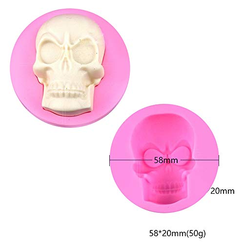 Moldes de chocolate, ARTSTORE 3D DIY Candy Mold silicona forma de calavera suave dulces moldes gelatina moldes Mini Cake Molds utensilios de cocina herramientas para niños novio, 1 pieza