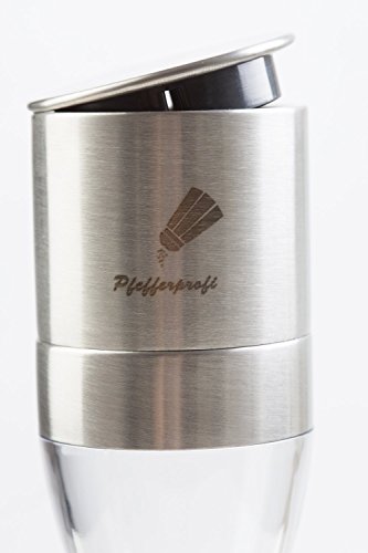 Pfefferprofi 2-in-1 Pfeffermühle und Salzmühle mit einstellbarem Keramikmahlwerk, Edelstahlkorpus, Modell PAULE - 4