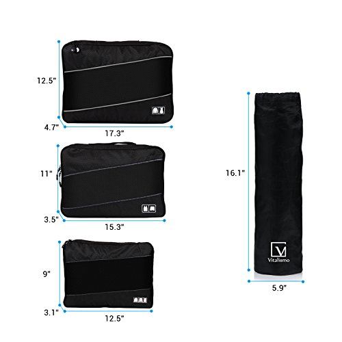 Organisateur-de-Voyage-Lot-de-3-Sacs-de-Rangement-Sac--Bagage-Cube-Voyage-pour-Accessoires-Vtements-Valise-Noir