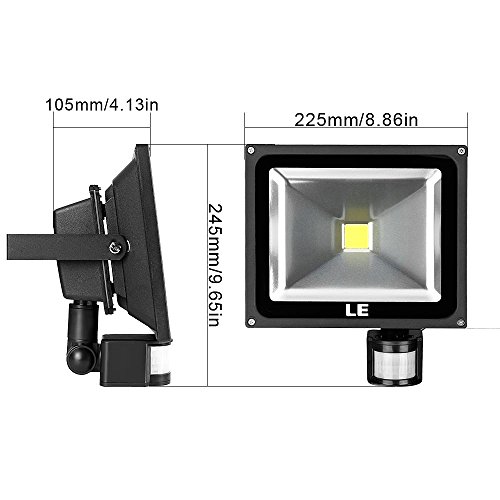 LE 30W Fluter mit Bewegungsmelder ersatzt 75W HPS 2100lm Strahler Kaltweiß IP65 Wasserdicht sensor außenleuchten led Flutlicht Scheinwerfer Außenleuchten - 5