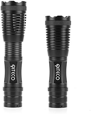 QITECO 900 Lumens LED Flashlight,5 Adjustable Modes Zoomable LED Tactical Flash light Torch Lamp Aluminum LED Flashlight Lighting Lamp