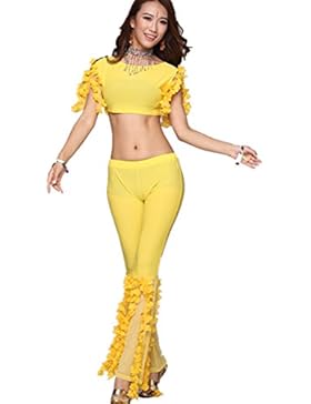 Danza del ventre Costume Set Fiore Tassel Top+Exotic Petali Gonna