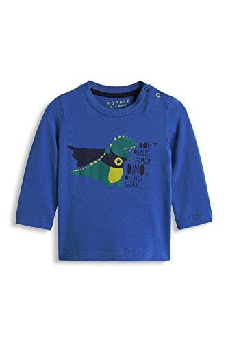 ESPRIT Baby Boys 095EEBK003 Crew Neck Long Sleeve Shirt, Blue (blue 430), 6-9 Months (Manufacturer size: 74)