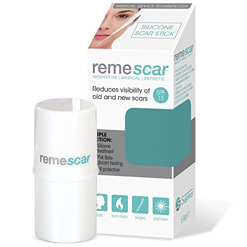 Remescar - Silicone Scar Stick for Face and Body - Treatment for New & Old Facial Scarring - UV Protection - Silicone Gel Treatment for Scar Reduction - Convenient Stick Applicator - Clinically Proven