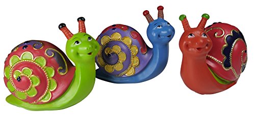 khevga Gartenfigur Schnecke - Schneckenfigur 3er Set