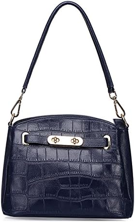 Longzibog Leather 2016 New Simple Style Fashion Tote Top Handle Shoulder Cross Body Bag Satchel Deep Blue