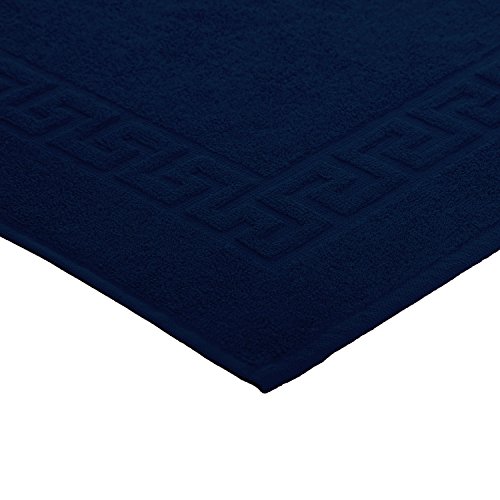 2er Packung Duschvorleger Badvorleger Badematte 50 x 70 cm 100% Baumwolle 700 g/m² , Farbe: Dunkelblau - 3