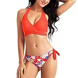 ➤【Mittlere Taille】 Die Unterseite des Badeanzugs hat eine mittlere Taille mit einem elastischen und verstellbaren Riemen auf beiden Seiten, es bietet zusätzlichen Schutz, zeigt zusätzliche Persönlichkeit und zeigt schlanke lange Beine, der Schnitt schmeichelt jeder Frau.