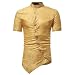 Produktbild Shirt Für Herren,Bedrucktes Muscle Tee T-Shirt Top Bluse Unregelmäßiges Kurzarmhemd Mode Slim Fit Shirt Stehkragen Hemd im Ethno-Stil Resplend
