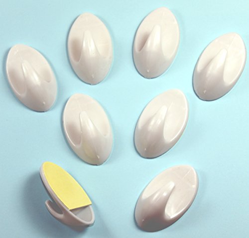 Handtuchhaken weiß -K&B Vertrieb- Klebehaken Badhaken Küchenhaken Handtuchhalter Wanhaken 292 (8 Stück) - 4