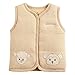Monvecle Baby Organic Cotton Warm Vests Unisex Infant to Toddler Light Padded Waistcoat Lt.brown 18-24m